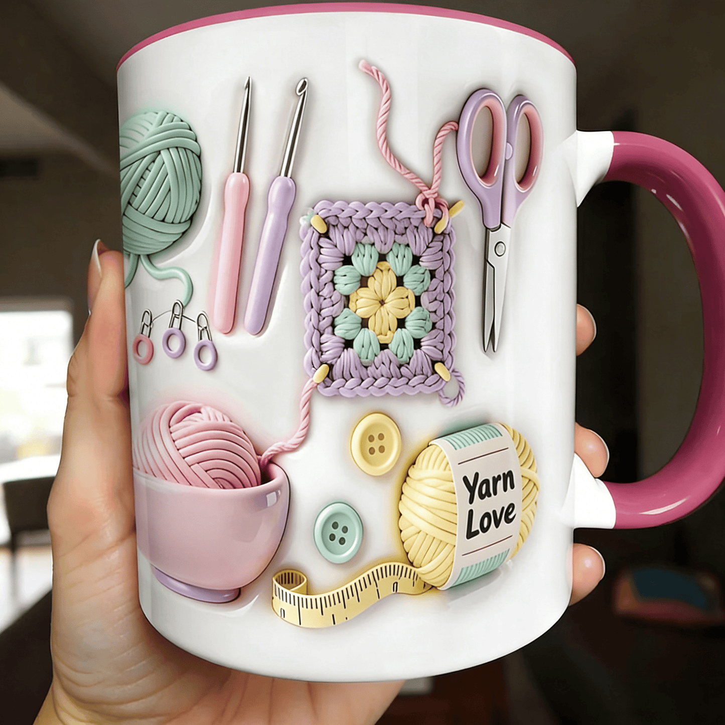 🧶 Beker met "Yarn Love" – Een cadeau voor handwerkers en creatieve geeste
