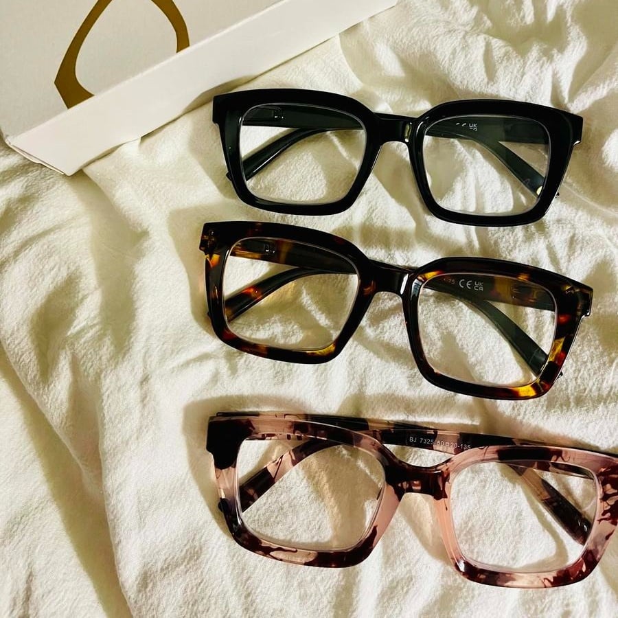 👓3-pack leesbrillen met schildpadmontuur - Blauwlichtfilterende oversized vierkante leesbri