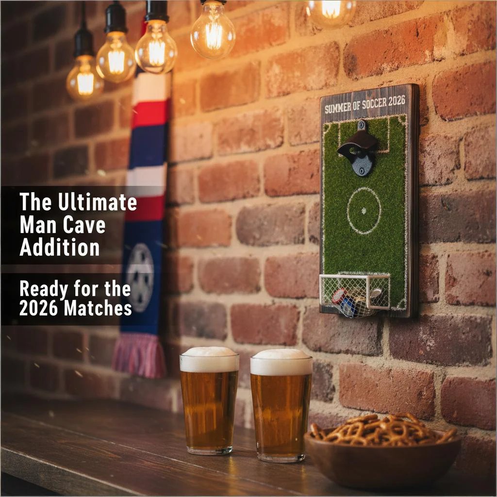 ⚽ Voetbalveld flesopener wanddecorati
