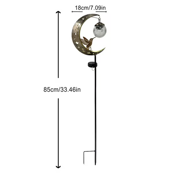 🌙✨Kolibrie Maan Solar Tuinlamp op Steekpaal