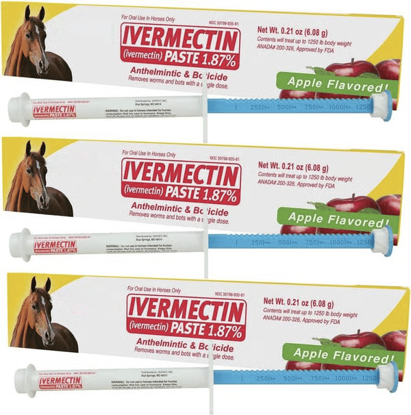 Ivermectine-pasta voor paarden 1,87% in tubes van 6,08