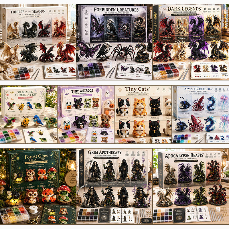 3D kralen dieren- en fantasie doe-het-zelf collectie