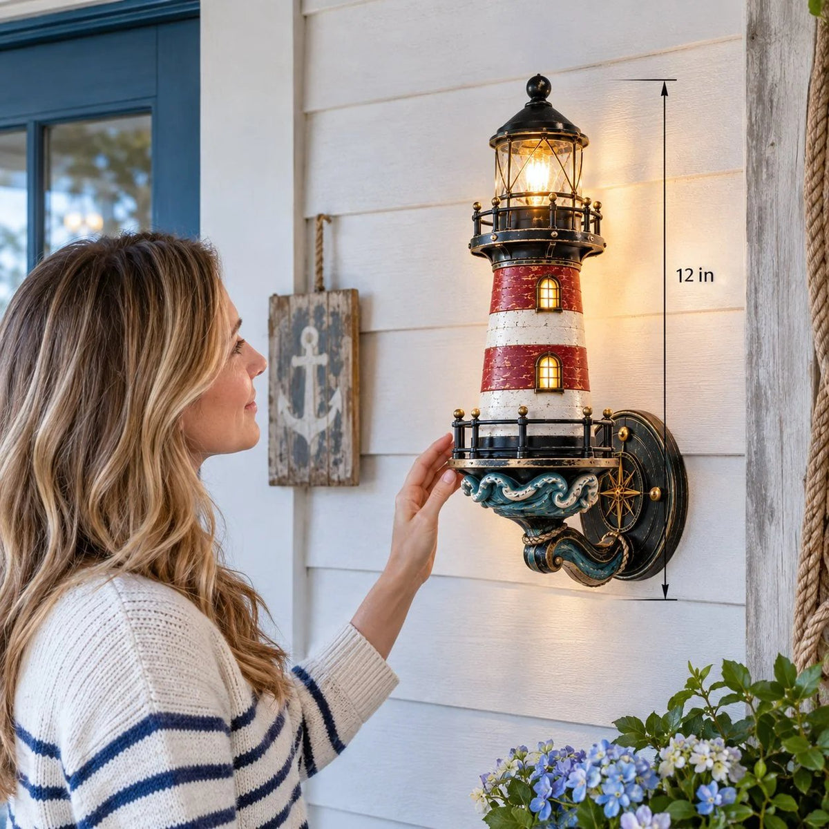 🌊Vintage wandlamp in kuststijl (vuurtoren)