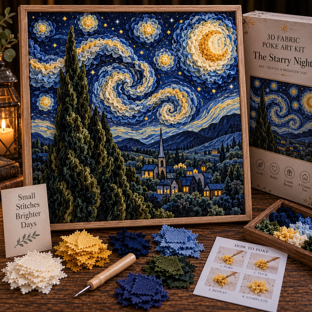 🎨 Van Gogh 3D-textielkunstset | Creëer je eigen meesterwerk met textuur