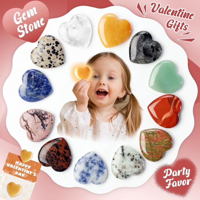 💘Valentijnsdag edelsteen cadeaus voor kinderen en volwassenen🎁 24-pack voorgevulde kaarten met hartvormige edelstene