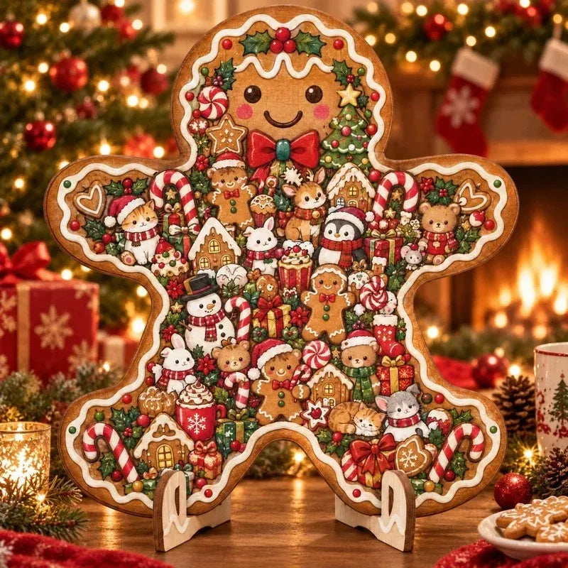 🎄 Houten kerstpuzzel met standaard | 9 feestelijke ontwerpen om in elkaar te zetten en neer te zetten 🧩