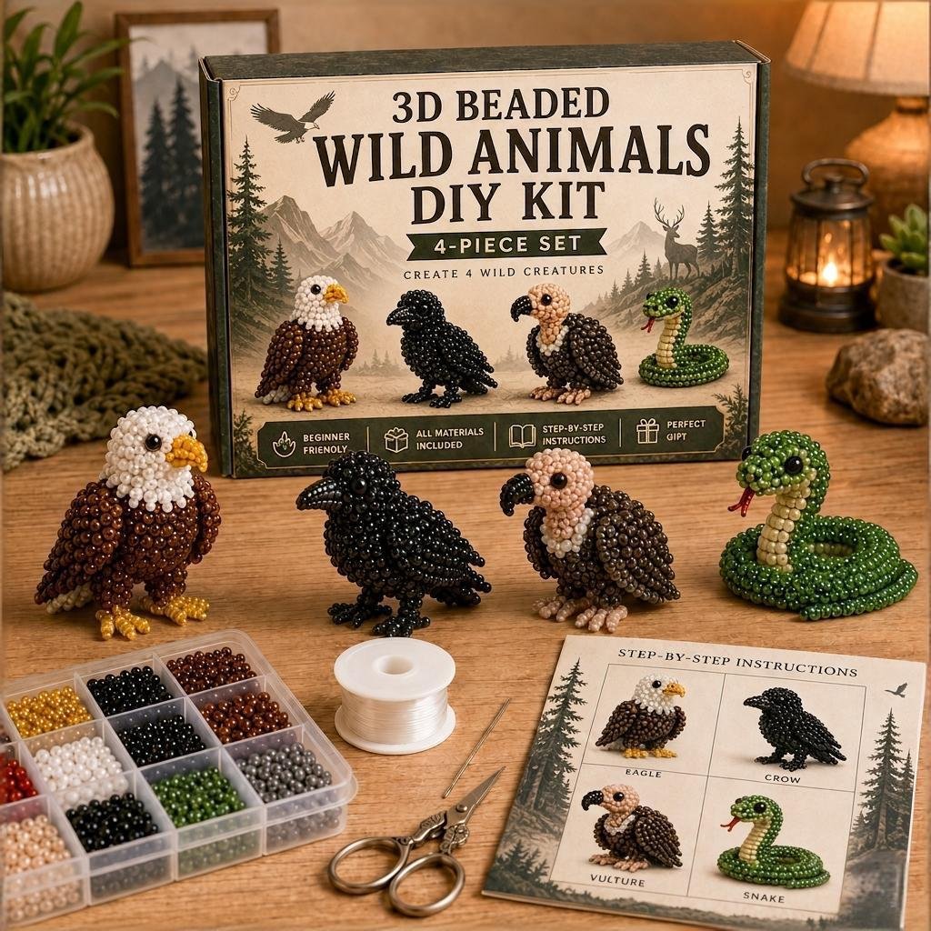 🧵✨ Miniatuur 3D kralen dieren doe-het-zelf set
