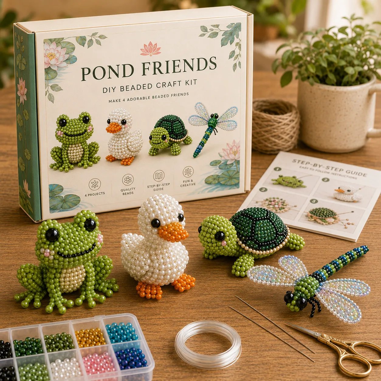 🧵✨ Miniatuur 3D kralen dieren doe-het-zelf set