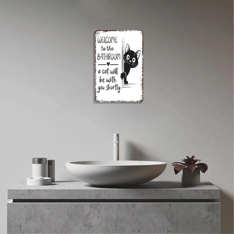 🔥Laatste dag 49% korting – Vintage zwart-witte kattenwanddecorati