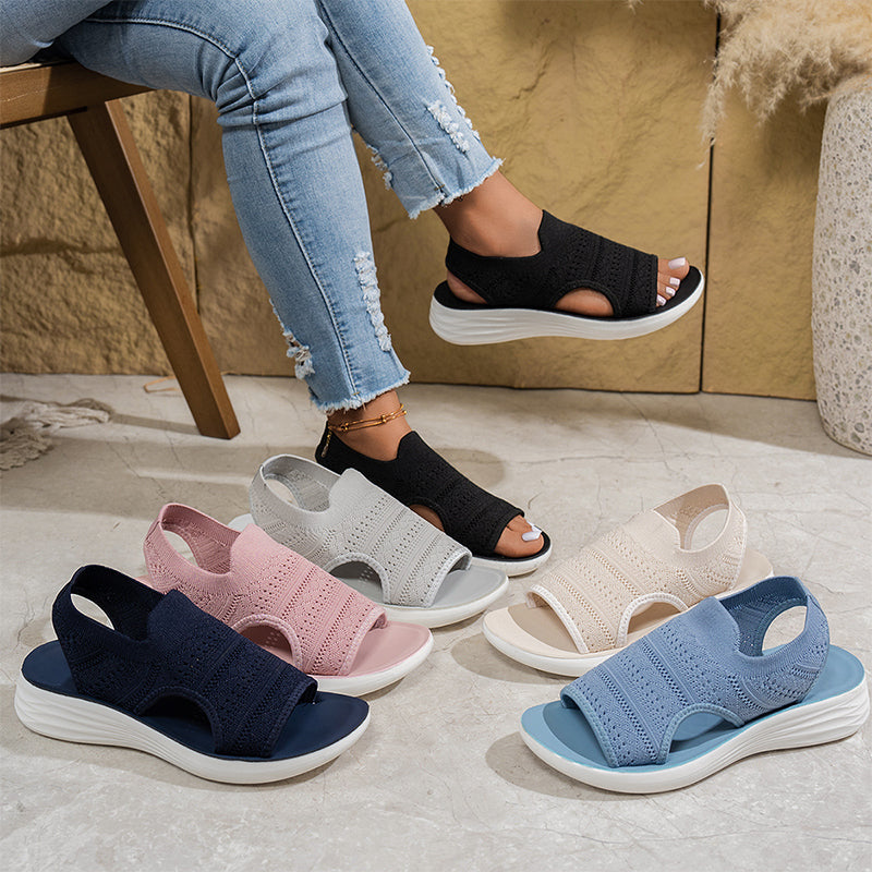 👠☁️ Damesplatformsandalen van ademend gebreid materiaal (EU 36-43) ✨