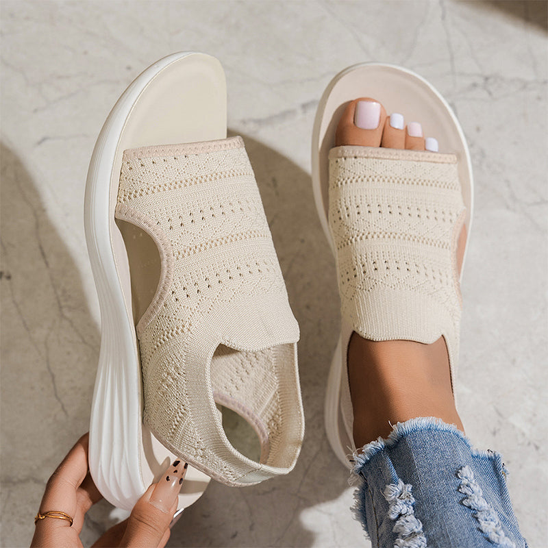 👠☁️ Damesplatformsandalen van ademend gebreid materiaal (EU 36-43) ✨