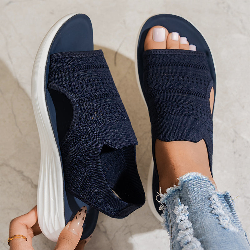 👠☁️ Damesplatformsandalen van ademend gebreid materiaal (EU 36-43) ✨