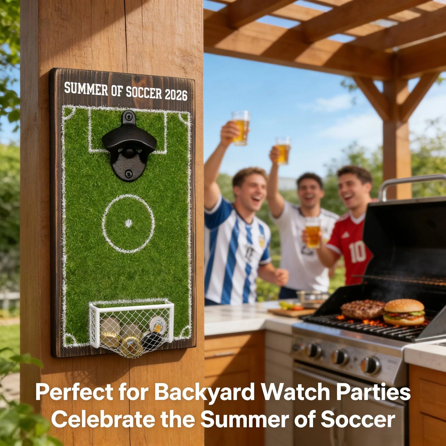 ⚽ Voetbalveld flesopener wanddecorati