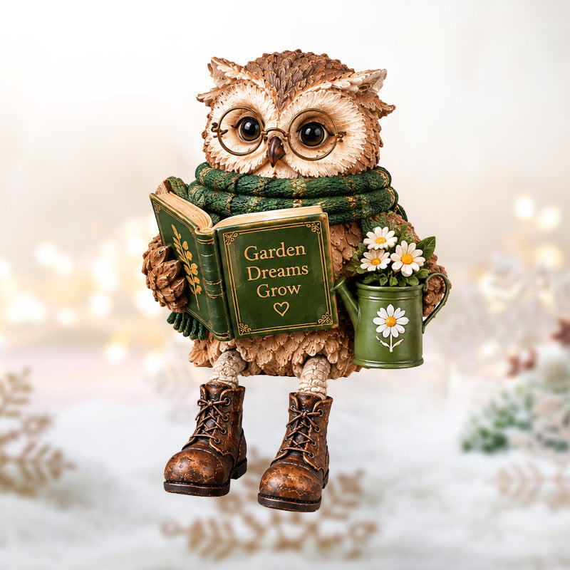 🦉Hartverwarmend beeldje van een lezende uil✨