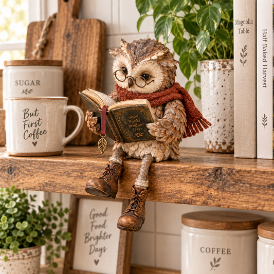 🦉 Beeldje van een lezende uil