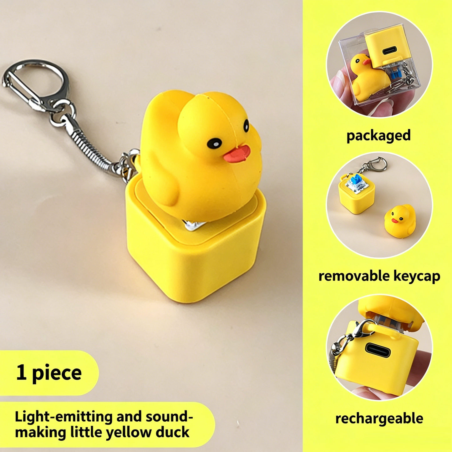 MIJN MEEUW! Sleutelhanger met knop - Echt geluid en LED-lampje