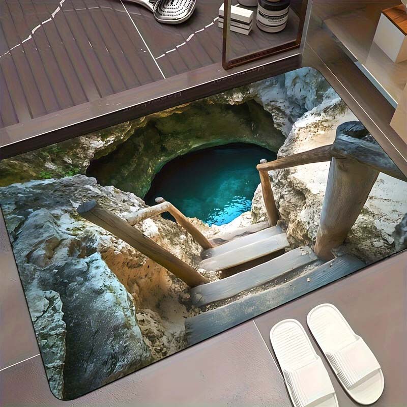 Visuell illusjon Endless Abyss mønster HD-trykt sklisikker dørmatte