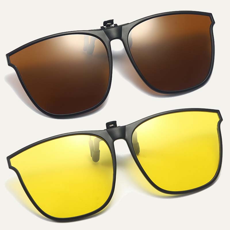 Nieuwe gepolariseerde clip-on zonnebril met flip-up ontwerp