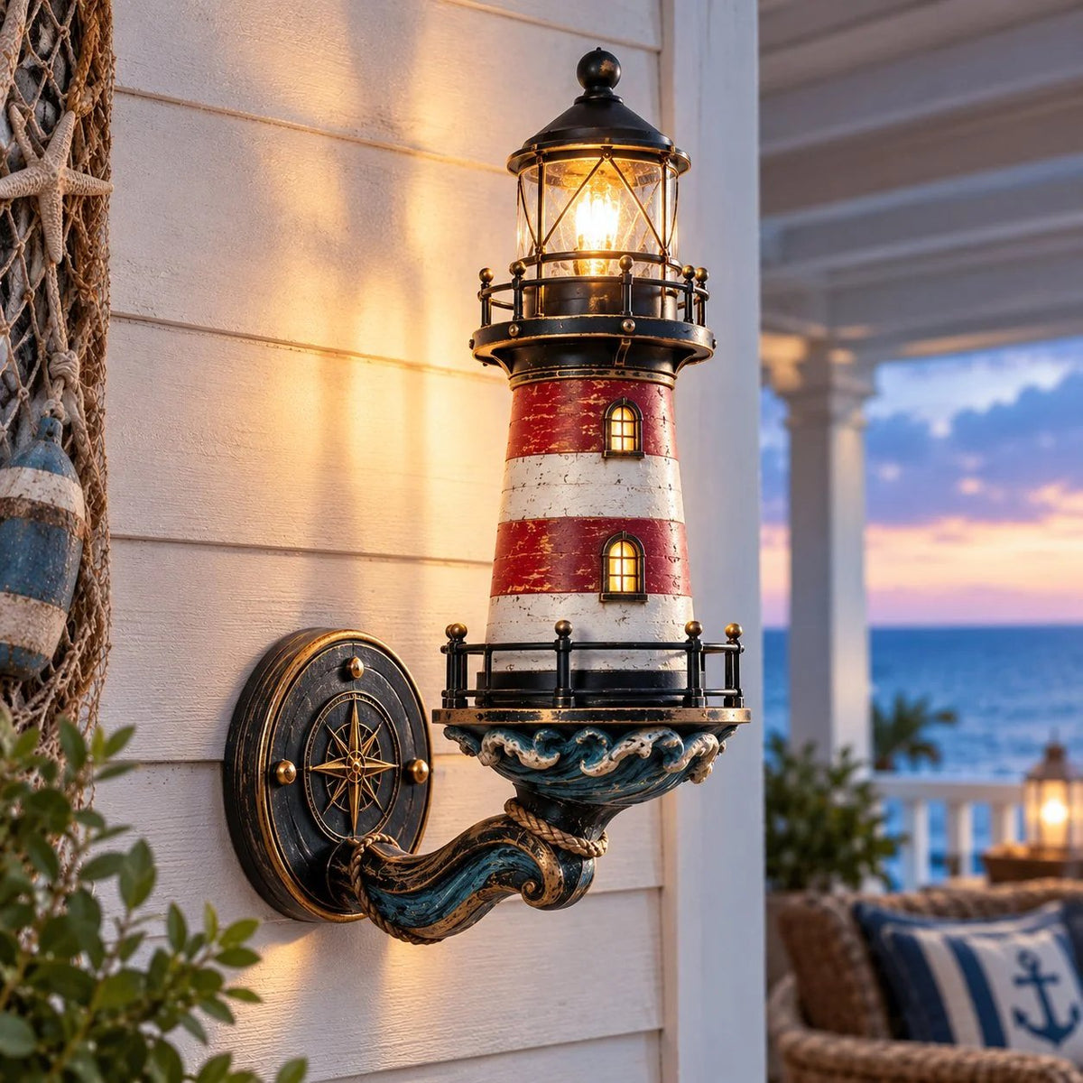 🌊Vintage wandlamp in kuststijl (vuurtoren)