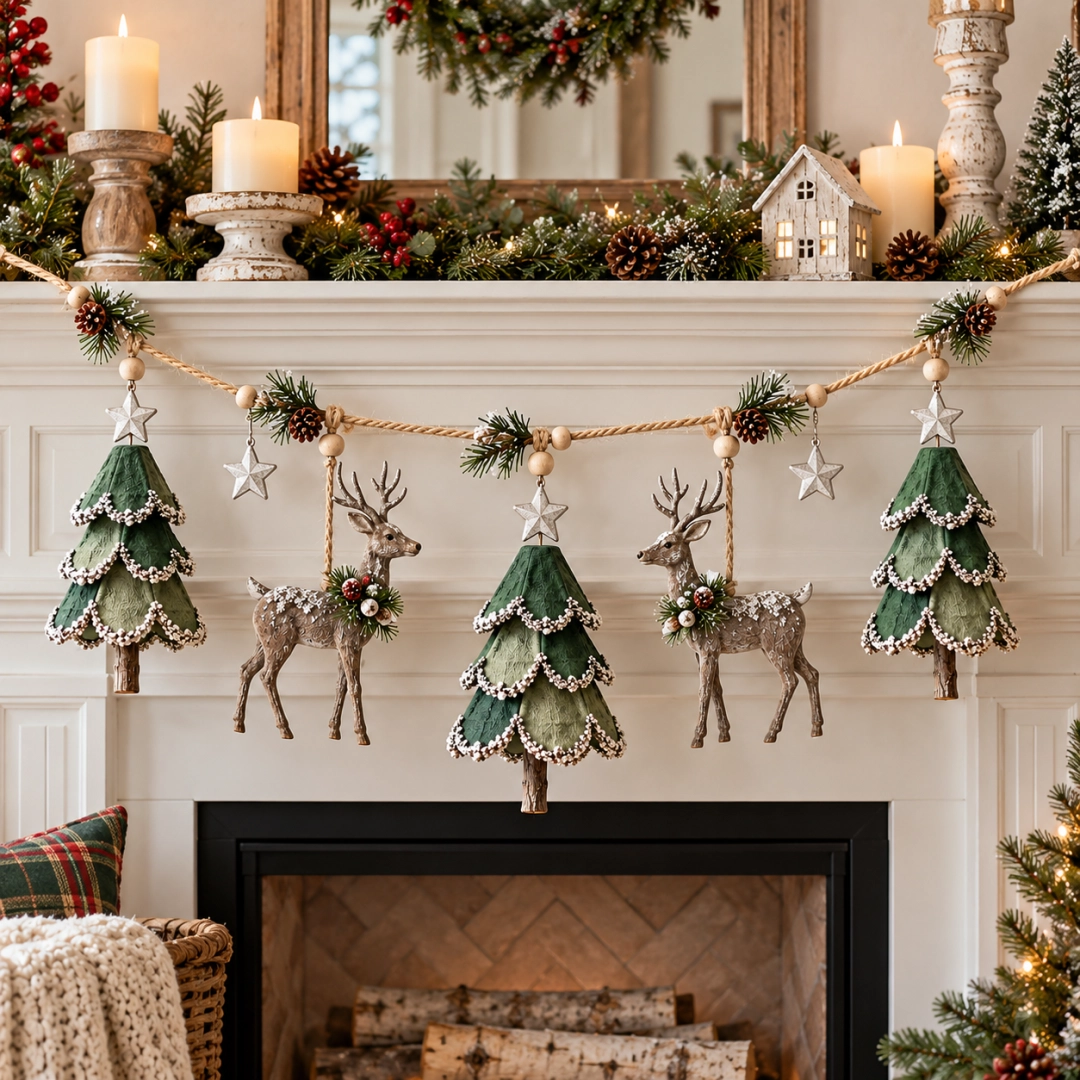 🦌Verlichte kerstslinger met bosthema