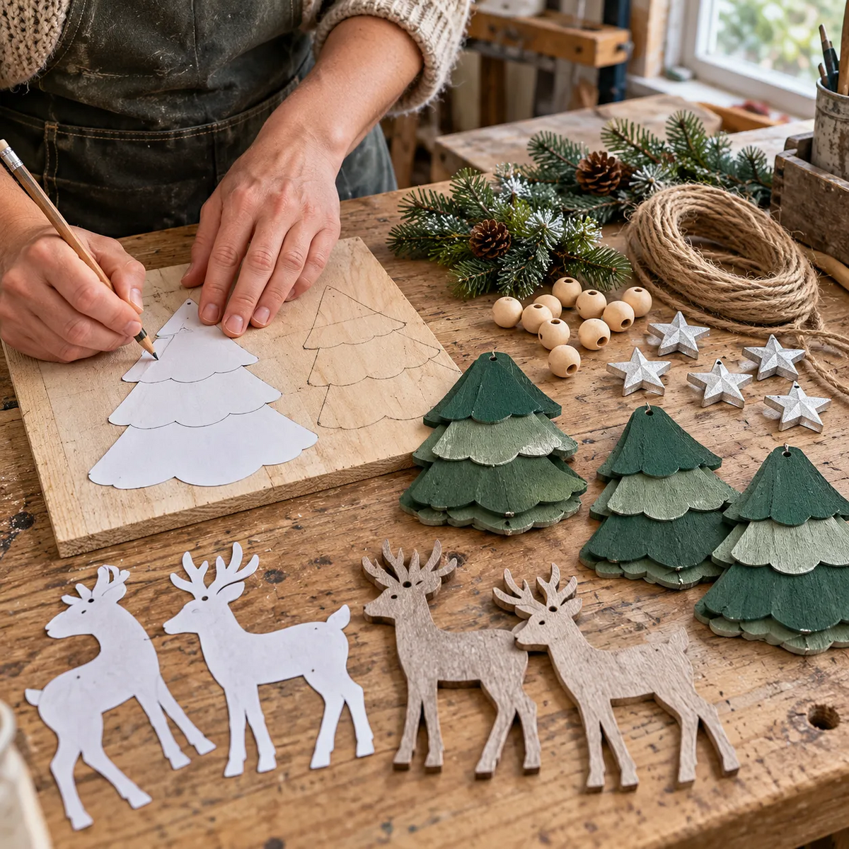 🦌Verlichte kerstslinger met bosthema