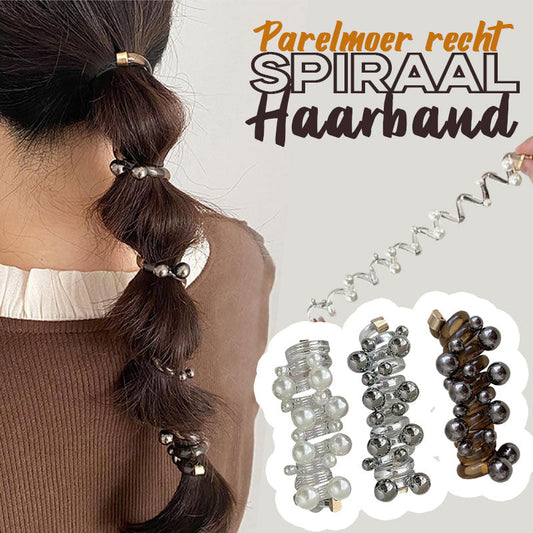 Parel Rechte Spiraal Haarelastiek