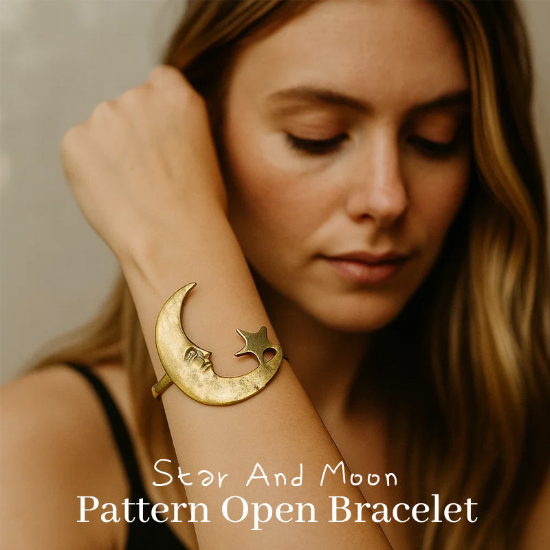 🌙Ster en Maan Patroon Open Armband
