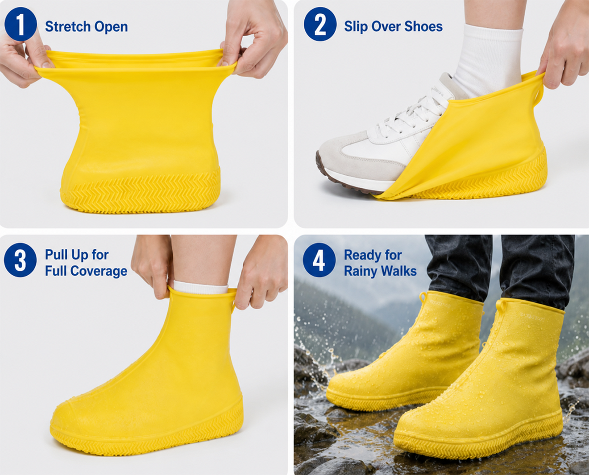👟💧 Duurzame regenoverschoenen — waterdicht, antislip en opvouwbaar voor buitenavonturen