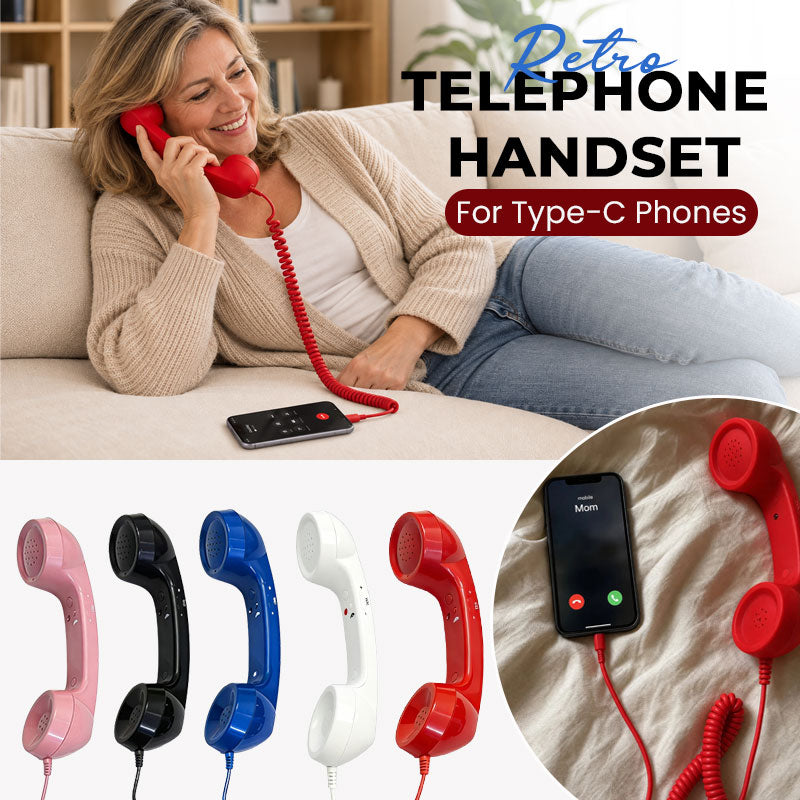 Retro telefoonhoorn voor telefoons met USB-C-aansluiting