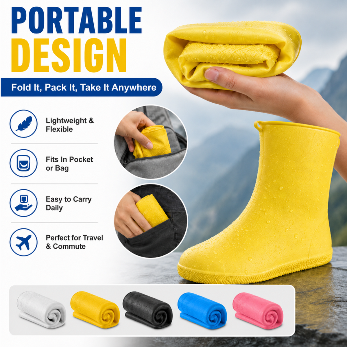 👟💧 Duurzame regenoverschoenen — waterdicht, antislip en opvouwbaar voor buitenavonturen