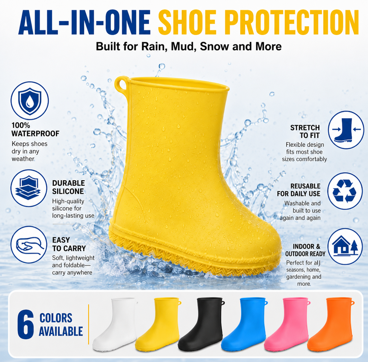 👟💧 Duurzame regenoverschoenen — waterdicht, antislip en opvouwbaar voor buitenavonturen