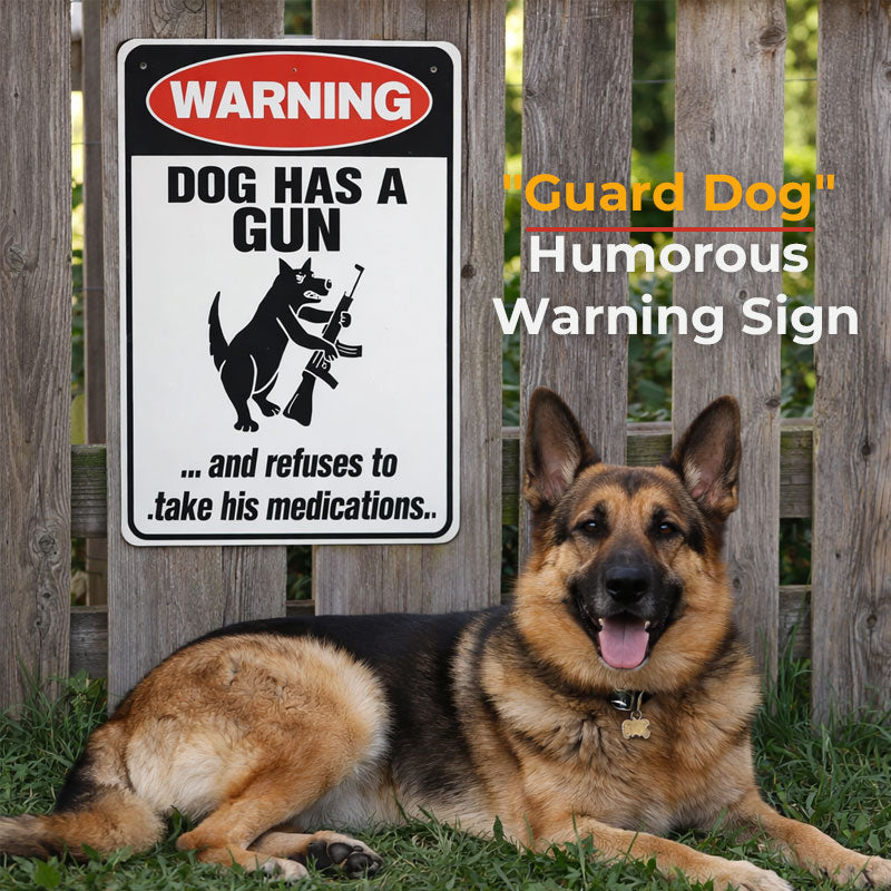"Waakhond" Humoristisch Waarschuwingsbord 🐶 — Geef je buren iets om over te prate