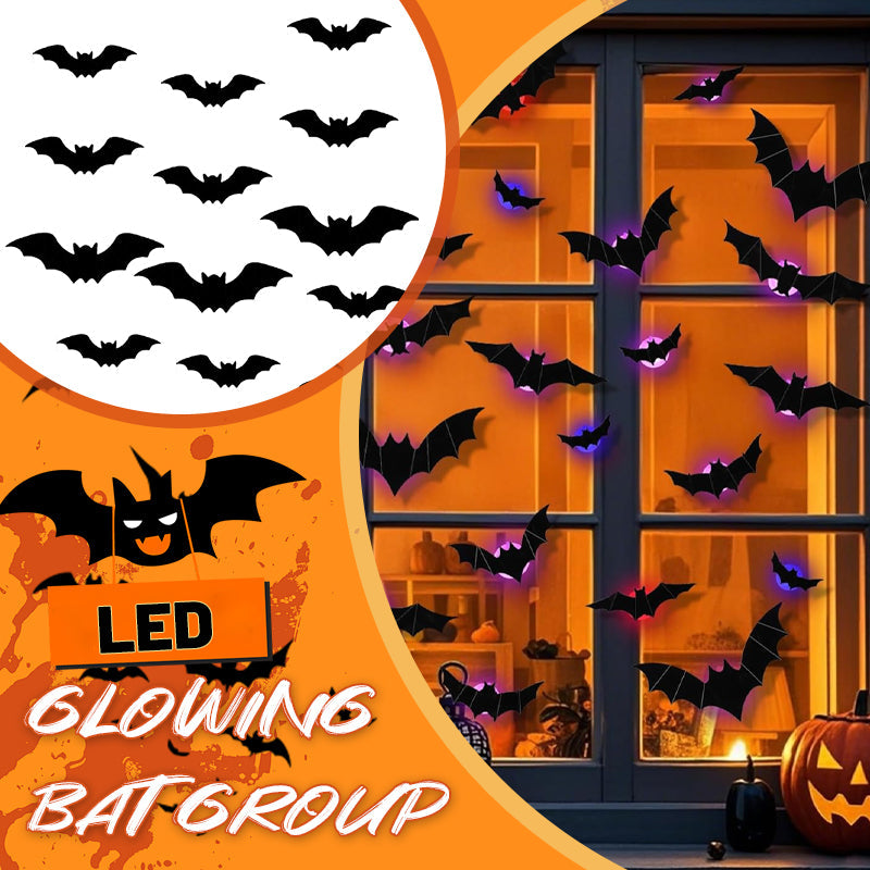 🎃LED Gloeiende Vleermuis Groep🦇