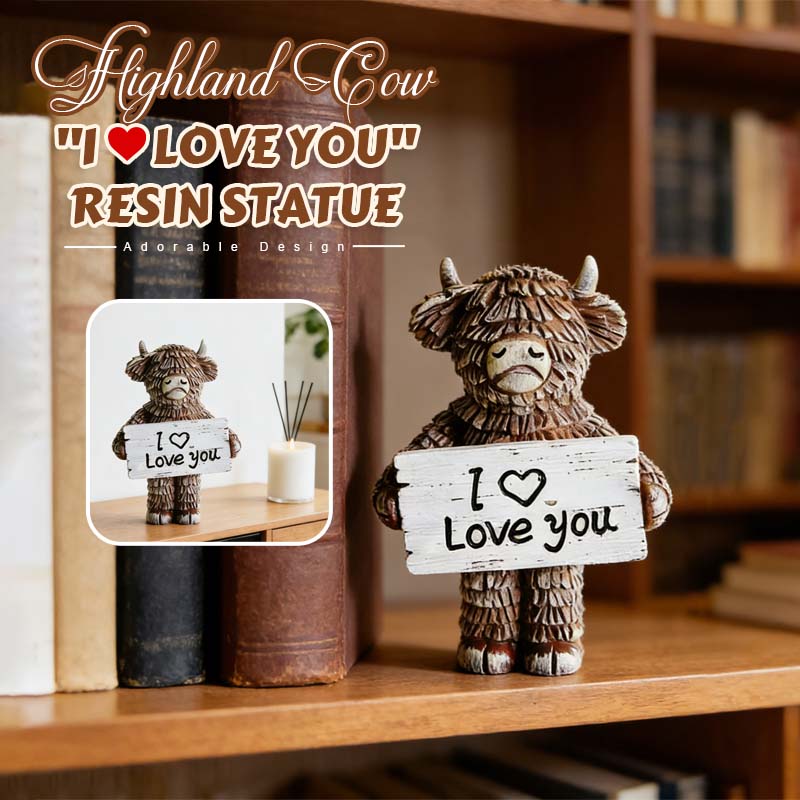 Highland Cow “I ❤️ Love You” hars beeldj