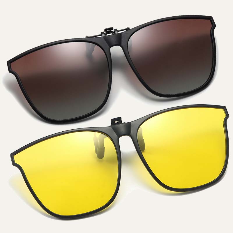 Nieuwe gepolariseerde clip-on zonnebril met flip-up ontwerp