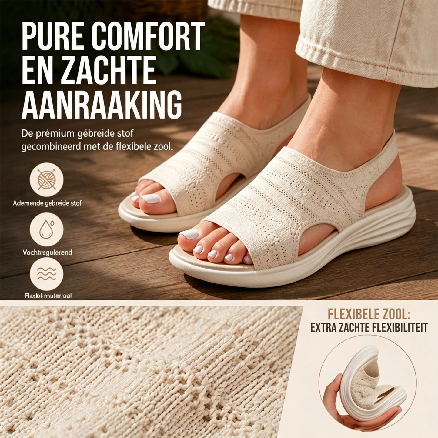👠☁️ Damesplatformsandalen van ademend gebreid materiaal (EU 36-43) ✨