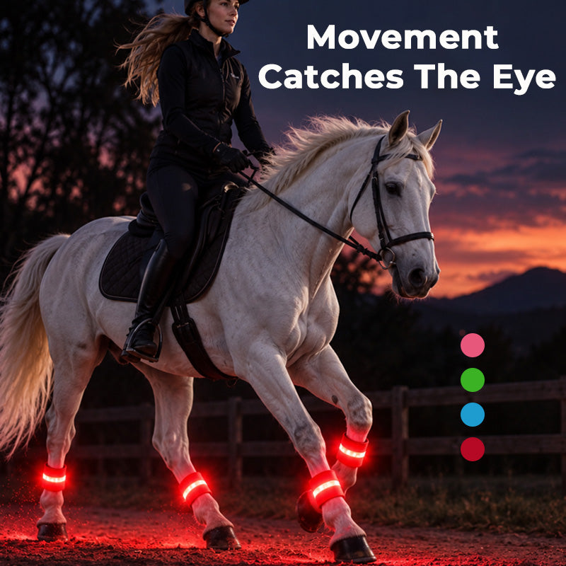 🐎Led-beenbanden voor paarden | Goed zichtbare, oplichtende banden voor ritten in het donker