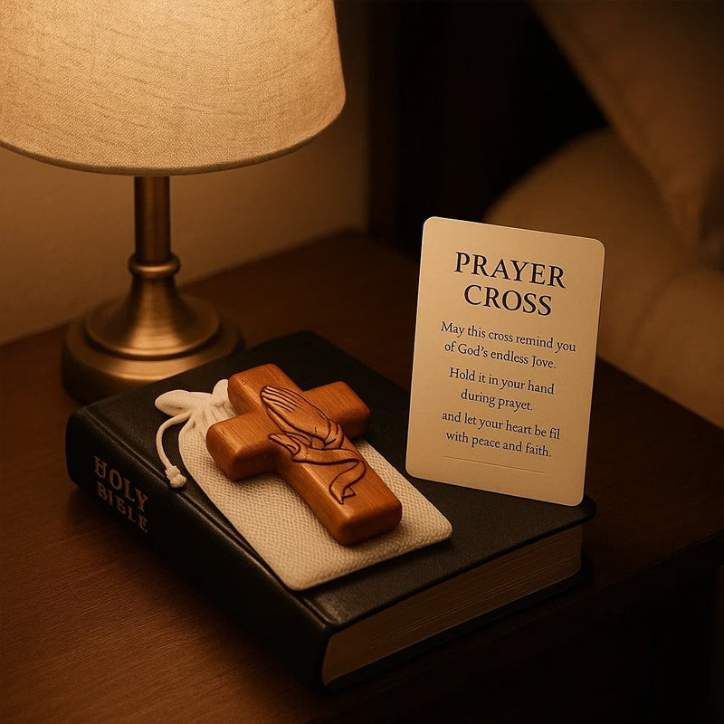 💕✝️Houten gebedskruis pocketkaart💯🪵Handgesneden 3D-cadeau voor uw dierbaren