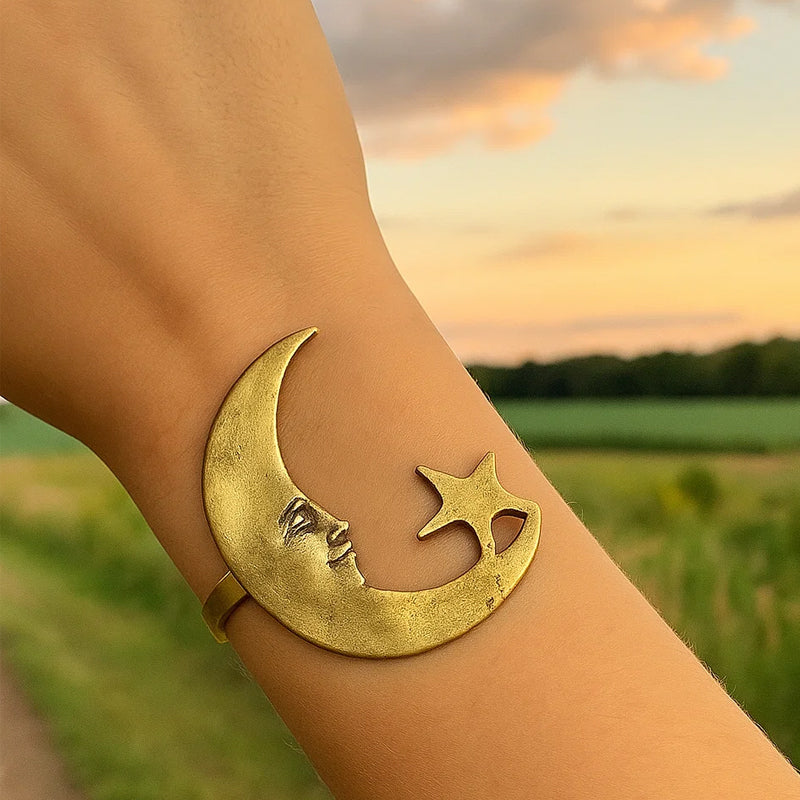 🌙Ster en Maan Patroon Open Armband