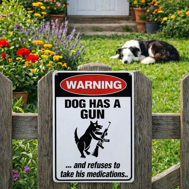 "Waakhond" Humoristisch Waarschuwingsbord 🐶 — Geef je buren iets om over te prate