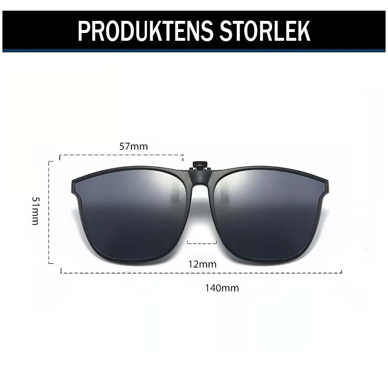 Nieuwe gepolariseerde clip-on zonnebril met flip-up ontwerp