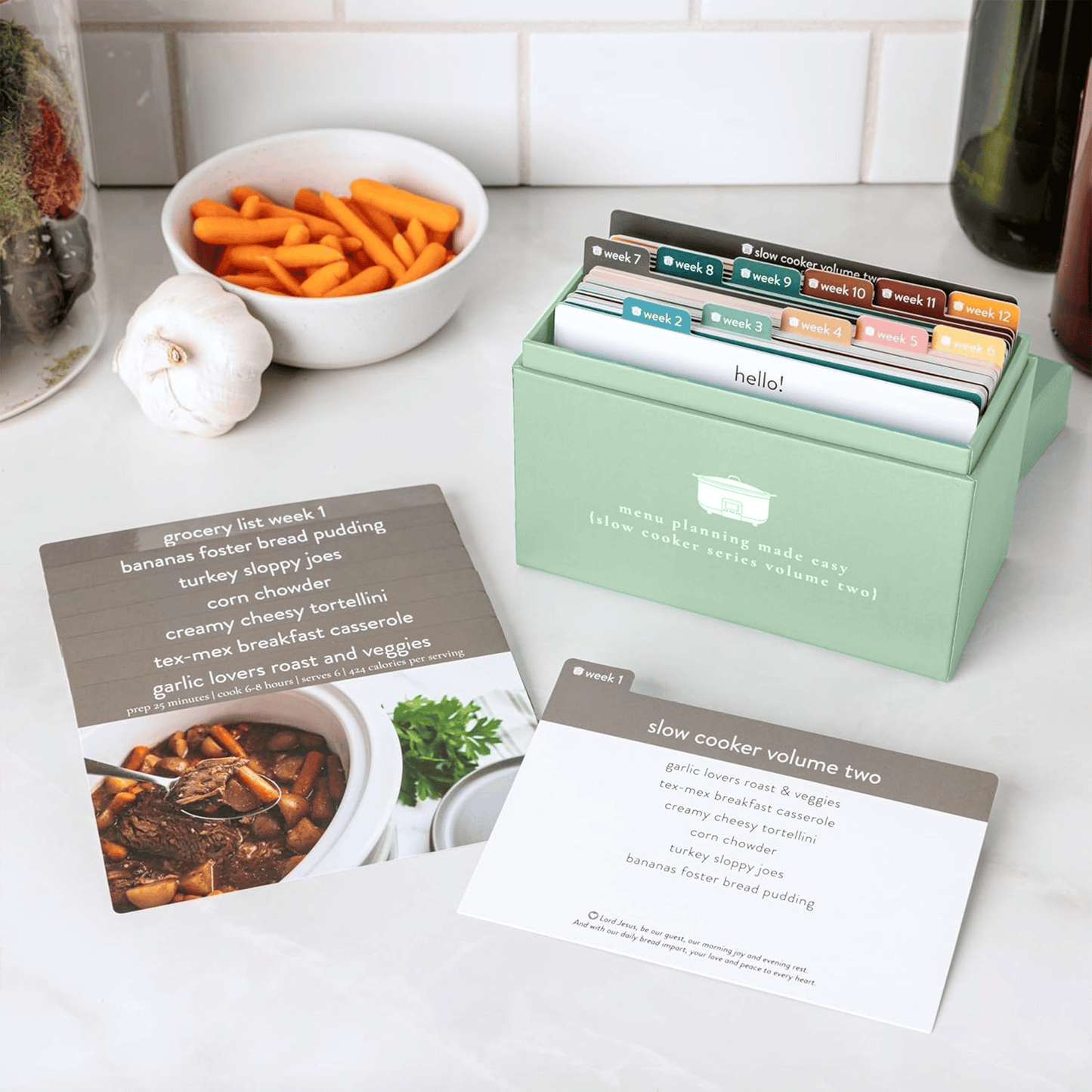 🍽️ Maaltijdplanningskit met 105 receptenkaarten met fot