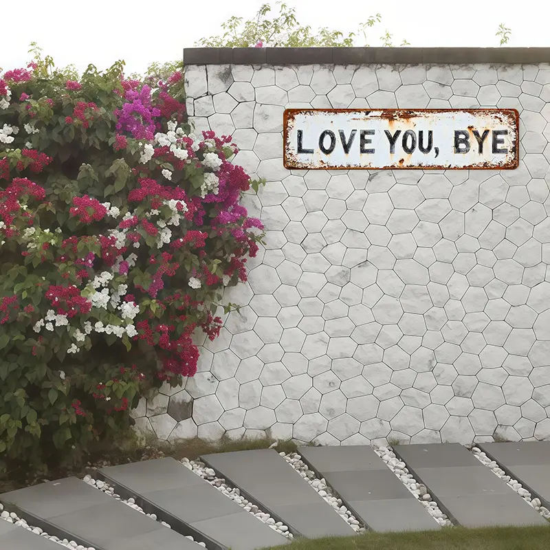 ❤️ LOVE YOU, BYE – Vintage metalen bord voor op de we