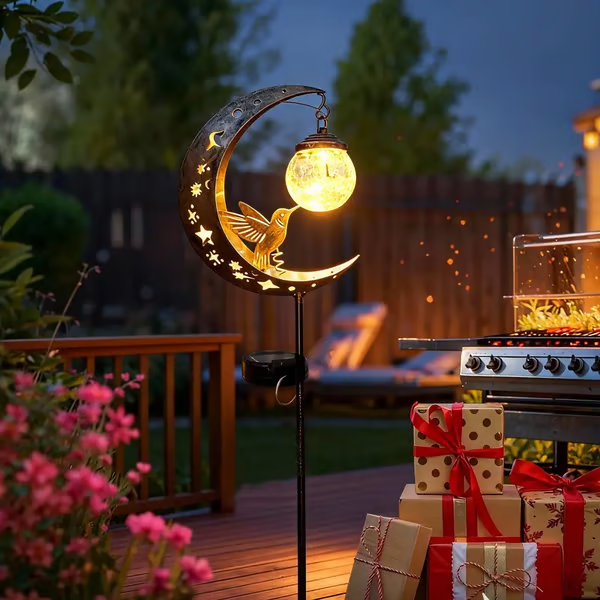 🌙✨Kolibrie Maan Solar Tuinlamp op Steekpaal