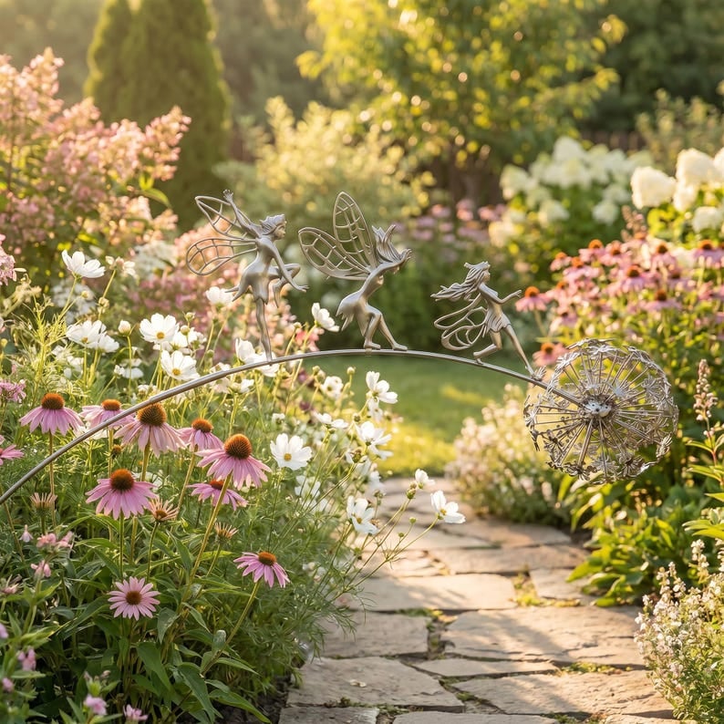 Tuinsteker met dansende feeën – Een vleugje magie tussen de bloemen 🧚✨