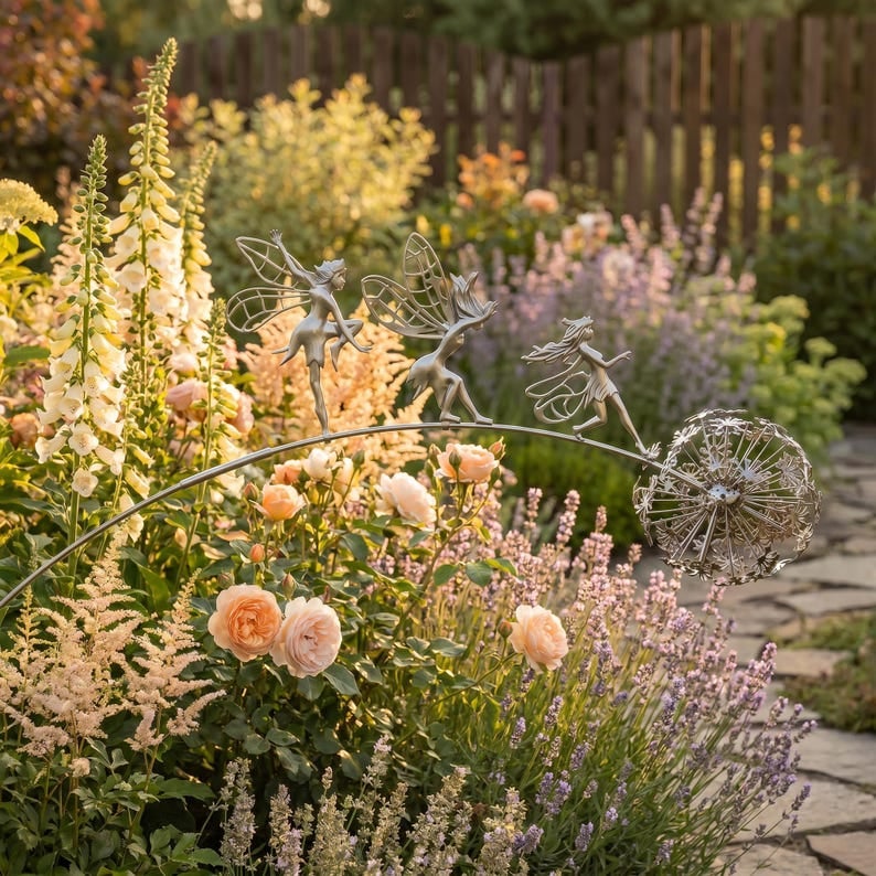 Tuinsteker met dansende feeën – Een vleugje magie tussen de bloemen 🧚✨