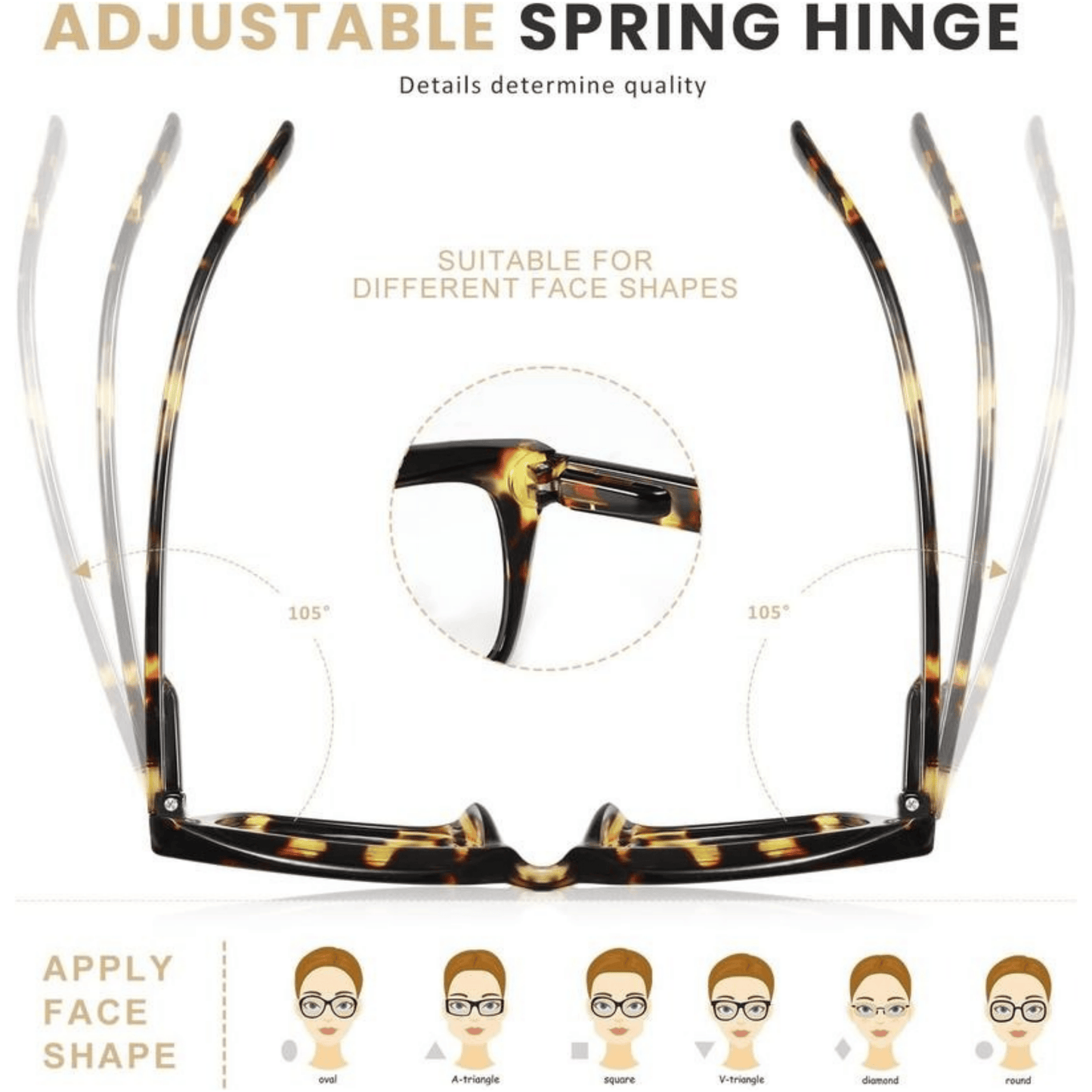 👓3-pack leesbrillen met schildpadmontuur - Blauwlichtfilterende oversized vierkante leesbri