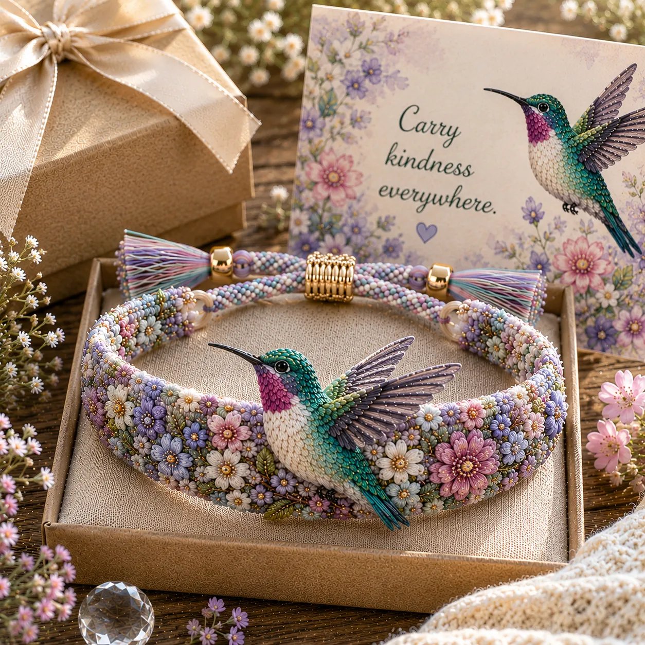 🔥💙Collectie handgemaakte armbanden met geborduurde vogels