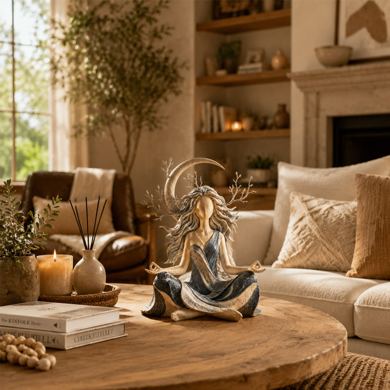 🧘‍♀️🌿 Beeld van de Godin van de Natuur — Breng pure rust en elegantie in huis! ✨