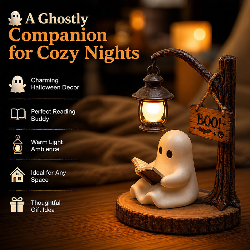 Spook leeslamp | Spookachtig en gezellig tafeldecoratiefiguurtje met lantaarn nachtlampje